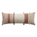 Axyaa Vintage Stripe Lumbar Cushion Cover with Tassels