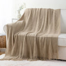 Axyaa Dark Green Knit Throw Blanket - Lightweight Plaid Design for Christmas Decor