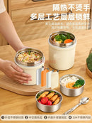 Axyaa Double-Layer Stainless Steel Bento Lunch Box & Vacuum Lifting Pot