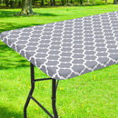 Axyaa Waterproof Elastic Vinyl Tablecloth 30x72 for Party Decor, Picnic, Camping, Outdoor