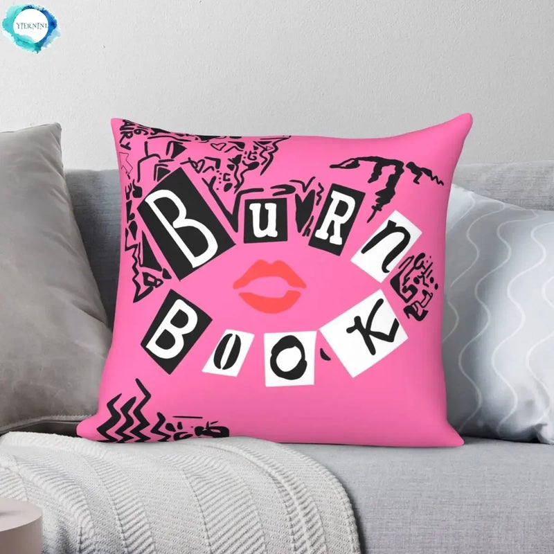 Axyaa Burn Book Mean Girls Pillowcase - Zip Decor Sofa Cushion Cover