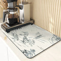 Axyaa Floral Silicone Coasters Set: Non-Slip Kitchen Mats, Flowers Pattern Diatomaceous Earth Placemat