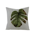 Axyaa Green Leaf Linen Pillow Cover - Stylish Sofa Decor & Home Accent