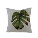 Axyaa Green Leaf Linen Pillow Cover - Stylish Sofa Decor & Home Accent