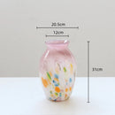 Axyaa Pink Gradient Glass Vase Hydroponics Terrarium Floral Home Decoration