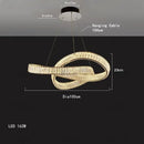 Axyaa Crystal Ribbon Luxury Chandelier Pendant Light - Modern Designer LED Ceiling Lamp