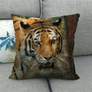 Axyaa Tiger Lion Printed Cushion Cover for Home Sofa Bed Decoration
