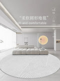 Axyaa Modern Art Minimalist Round Rug for Living Room Decor and Bedroom Carpet