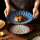Axya Lace Peacock Porcelain Plate for Home, Dining, and Entertaining