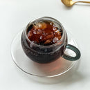 Axyaa High Temp Glass Coffee Cup & Saucer Set - 200ML