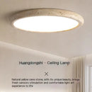 Axyaa Nordic Yellow Travertine Ceiling Light: LED Modern Retro Cream Living Room Decor