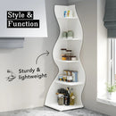 Axyaa Modern 5-Tier Corner Bookshelf Plant Stand & Small Storage Rack