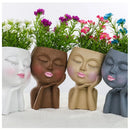 Axyaa Creative Garden Face Gill Resin Flower Pot for Home Decor