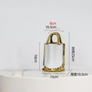 Axyaa Gold Handbag Vase: Stylish Ceramic Floral Arrangement & Terrarium Home Décor