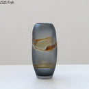 Axyaa Frosted Glass Vase Creative Hydroponics Plant Pot Room Decor