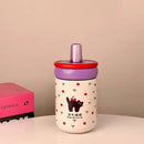 Axyaa Kawaii Cat Coffee Tumbler Stainless Steel 316 Thermal Water Bottle 500ml