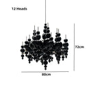 Axyaa Black White Beads Chandelier Moon Tears Pendant Luxury Kitchen Hanging Lamp