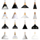 Axya Wood Pendant Lamp LED E27 Vintage Industrial Hanging Light Fixture