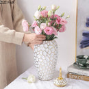 Axyaa Ceramic Flower Vase with Lid - Floral Arrangement & Storage Solution