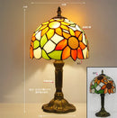 Axyaa Red Rose Stained Glass LED Table Lamp 8 Inches