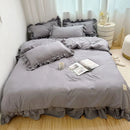 Axyaa European Simple Large Family Bedding Set with Quilt Cover, Pillow Cover, and Bed Sheet