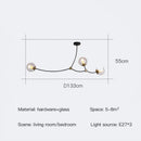Axyaa Glass Ball Branch Chandelier: Minimalist Modern Light for Dining, Living, Bedroom
