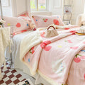 Axyaa Cartoon Print Dual Use Blanket in Milk Velvet & Cashmere for Winter and Spring