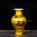 Axyaa Gold Ceramic Vase for Buddha, TV Cabinet & Entrance Decor, 37cm