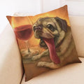 Axyaa Funny Pet Dog Pattern Linen Cushion Cover 45x45cm for Home Decor