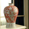 Axyaa Blue & White Porcelain Plum Vases - Elegant Living Room & Dining Table Decor