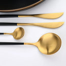 Axyaa Matte Gold Stainless Steel Cutlery Set 40Pcs