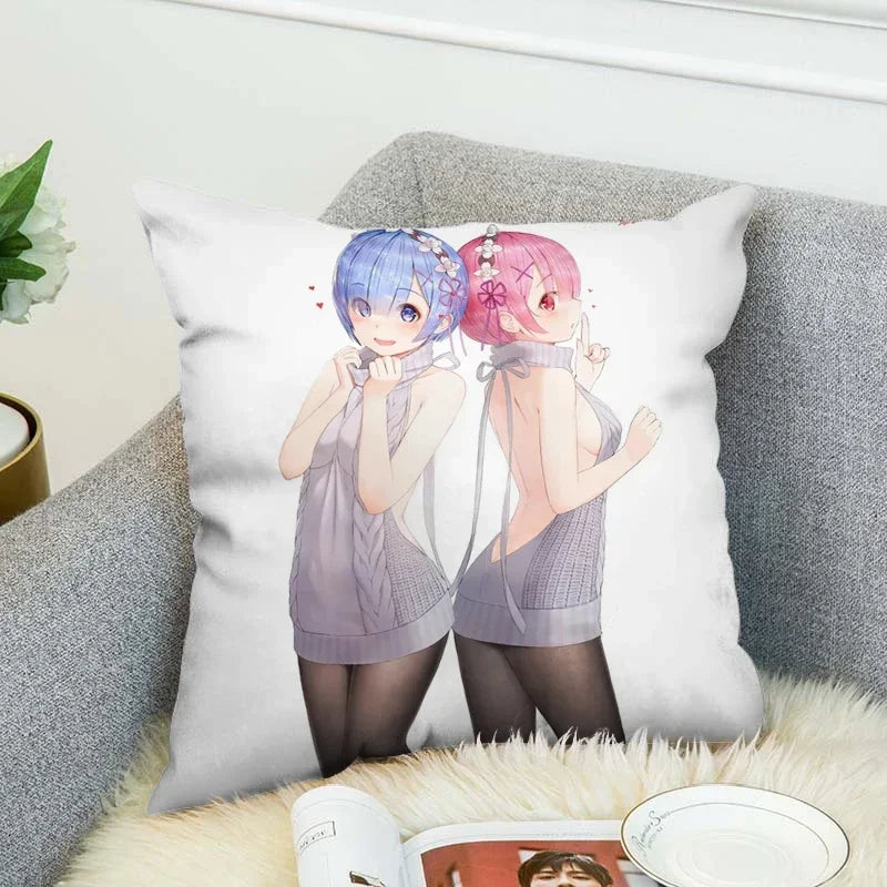 Axyaa 45x45 Cushions Covers for Bed Pillows, Sofa Anime Body Home Decor