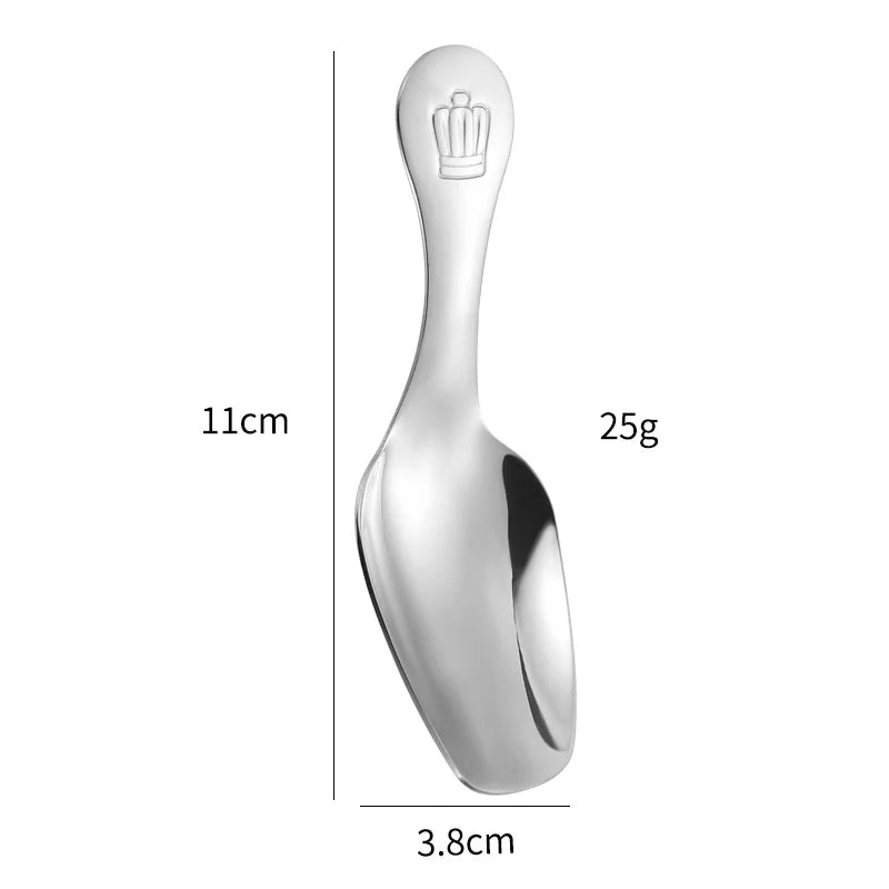 Axyaa Stainless Steel Short Handle Teaspoon Ice Cream Scoop Kitchen Tableware