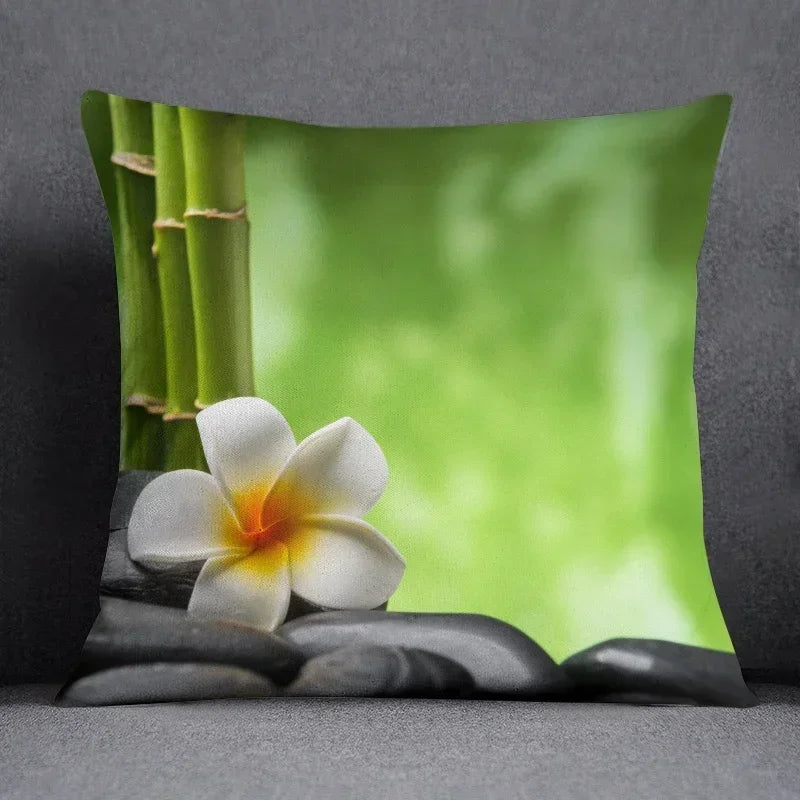 Axyaa Bamboo Forest Pillow Cover Series for Home Office Bedroom Sofa Car