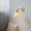 Axyaa Pleats Copper Ceramic LED Wall Light with Pull Chain Switch