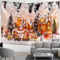 Axyaa Christmas Tapestry: Festive Holiday Scene Hanging Cloth for Home Decor