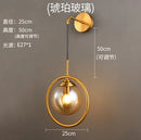Axyaa Glass Ball LED Wall Sconce Nordic Modern Retro Wall Lamp Luminaire