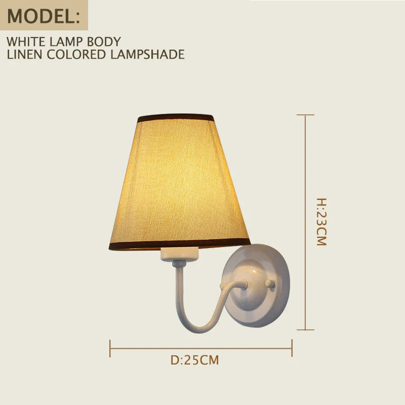 Axyaa Retro Fabric Wall Lamp for Home Decor & LED Lighting