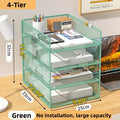 Axyaa Metal Mesh 3-Tier Desk File Organizer - Space-Saving Paper Storage Rack