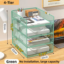 Axyaa Metal Mesh 3-Tier Desk File Organizer - Space-Saving Paper Storage Rack