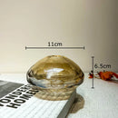 Amber Glass Vase for Desk Decor - Axyaa Texture Floral Pot Bouquet Holder