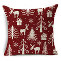 Axyaa Red Striped Plaid Linen Cushion Cover 45X45CM Home Pillow Case