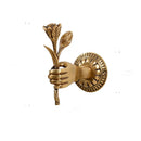 Axya Orichalcum Gold Curtain Hook Rose Hands Metal Hook Vintage Wall Hangings Key Hanger