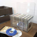 Axyaa Acrylic CD Record Game Cartridge Storage Box with Cover, Transparent Organizer