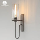 Axyaa Shadow Nordic Glass Wall Sconce, Modern E27 Edison Lamp for Luxury Bedroom Lighting