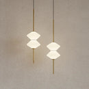 Axyaa White Glass LED Pendant Light with Adjustable Wire, Foyer Chandelier