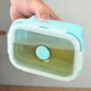 Axyaa Collapsible Silicone Lunch Box Bento Containers - Portable & Microwavable Storage