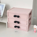 Axyaa Desktop Organizer: Drawer-style Storage Box with Bow Handle for Office Stationery Organization