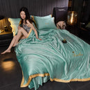 Axyaa Ice Silk Quilted Bedspread - Simple European Style, Cool Summer Quilt
