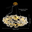Axyaa Gold Villa Crystal LED Chandelier - Elegant Lighting for Dining Room & Lobby